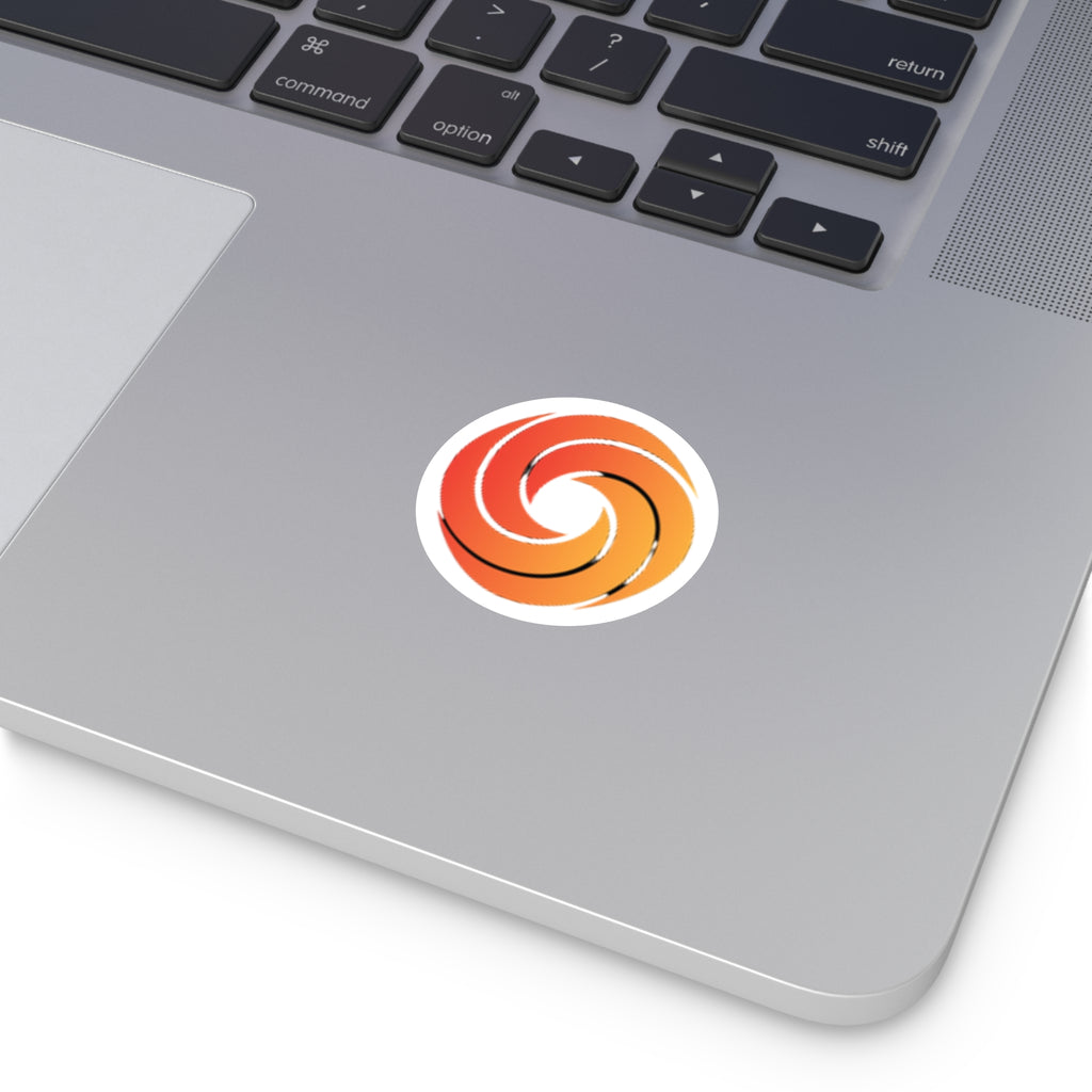 Orange Spiral Vinyl Sticker — Swirl Logo Decal