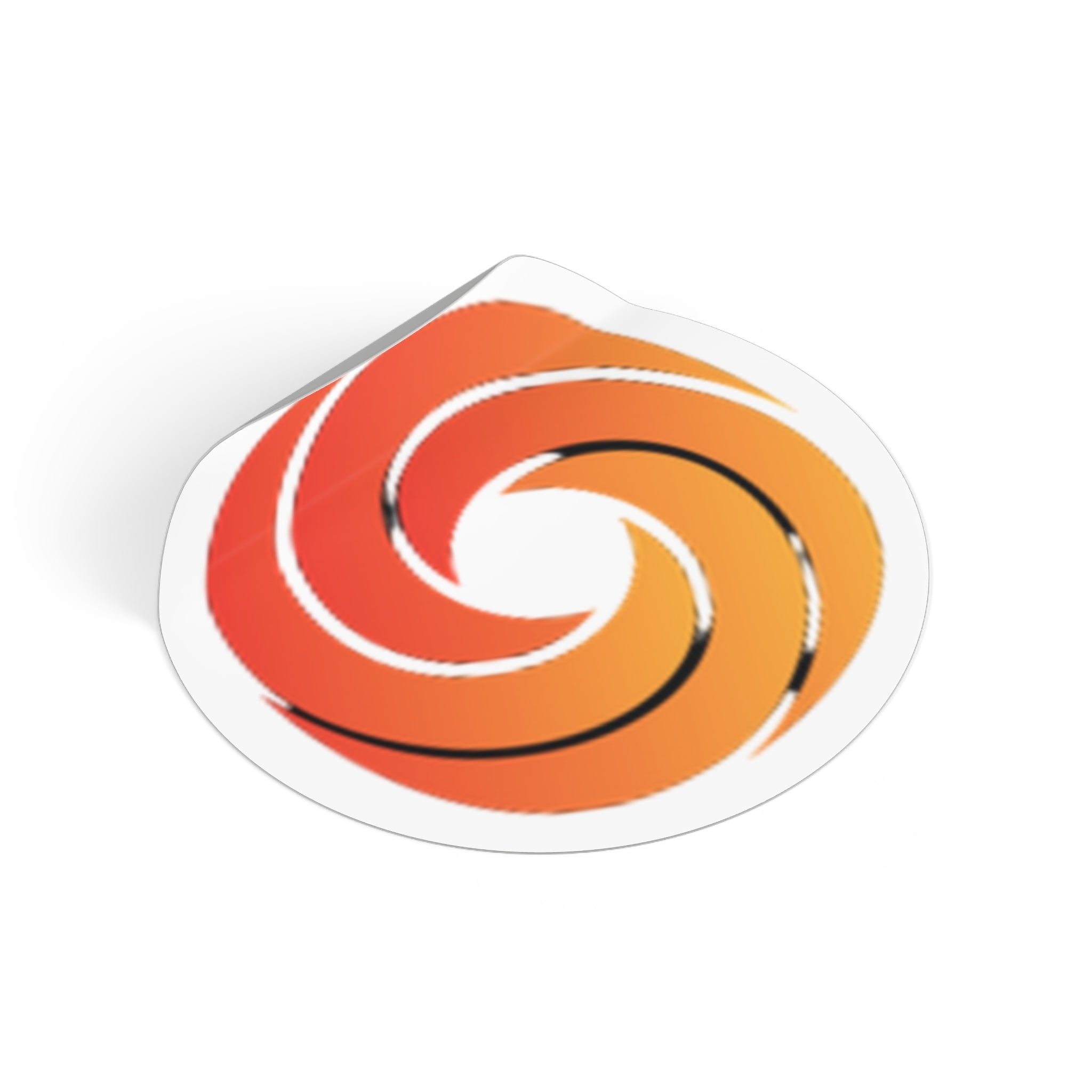 Orange Spiral Vinyl Sticker — Swirl Logo Decal