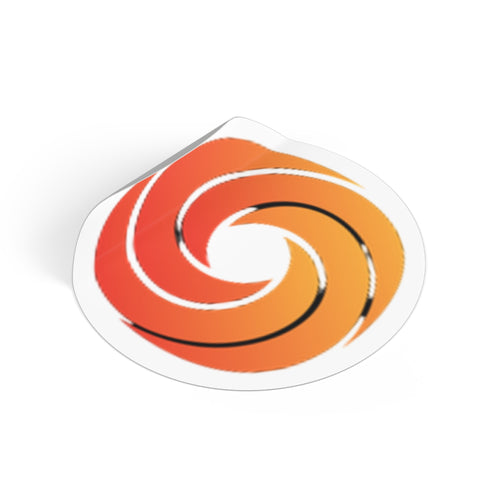 Orange Spiral Vinyl Sticker — Swirl Logo Decal
