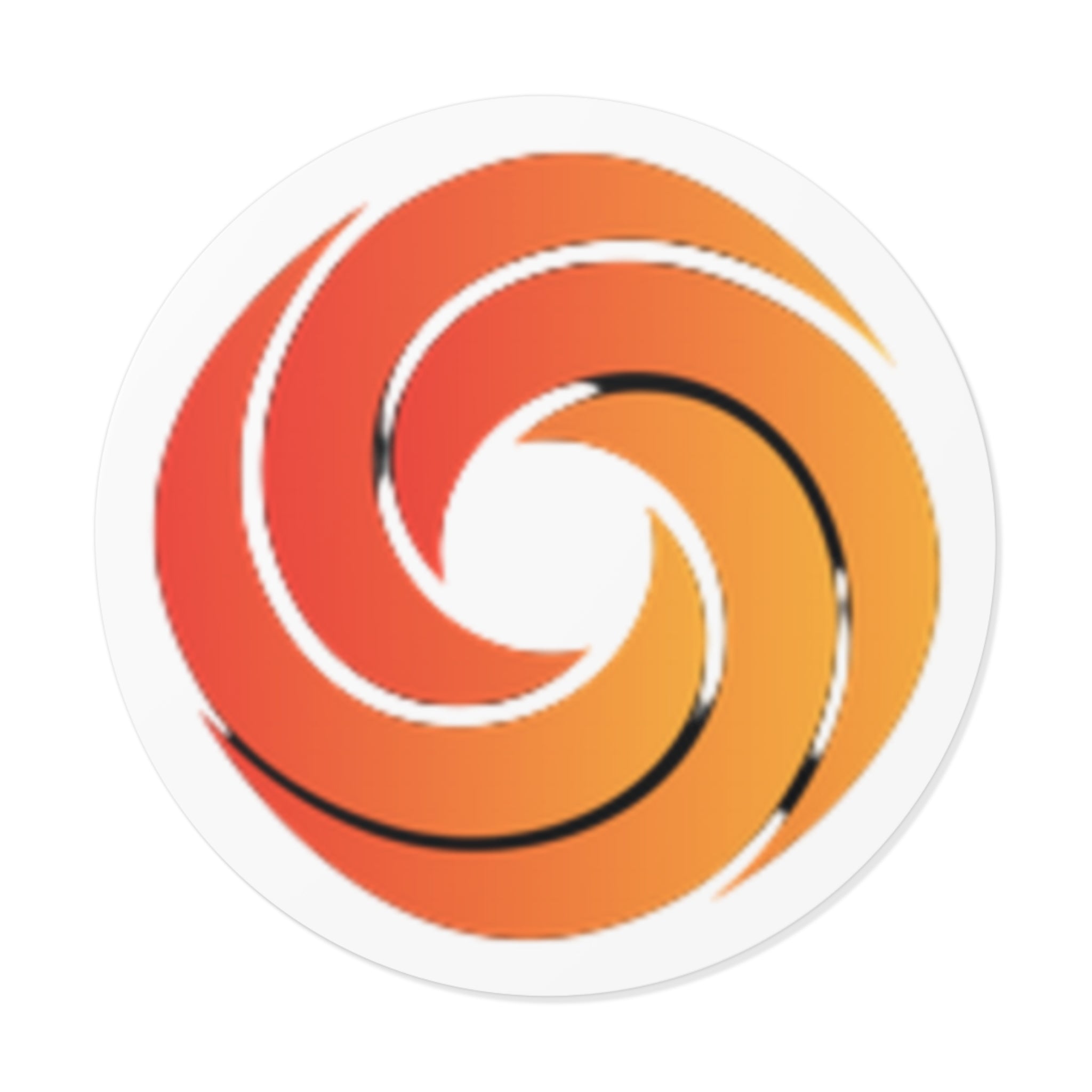 Orange Spiral Vinyl Sticker — Swirl Logo Decal